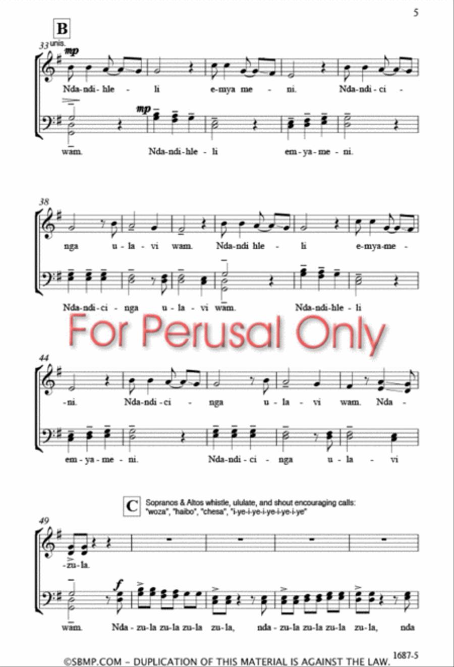 Ndandihleli - SATB Ndandihleli - SATB 4-Part scores gallery preview page 4