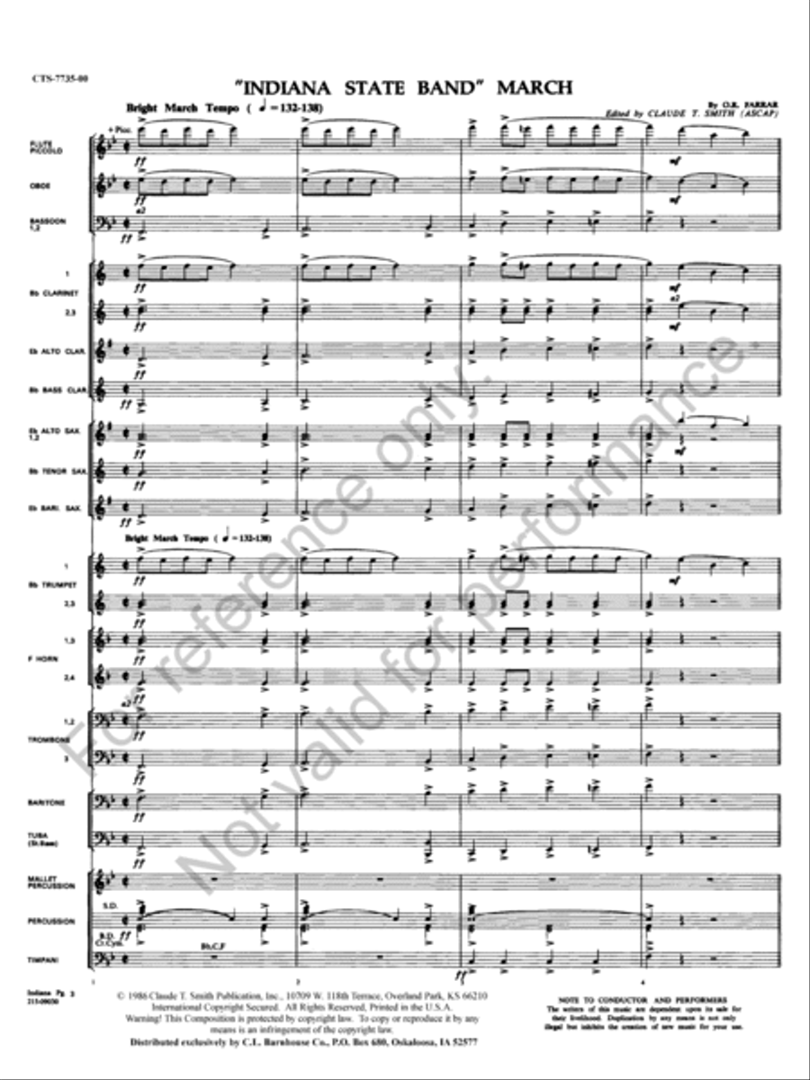 Indiana State Band Concert Band scores gallery preview page 4