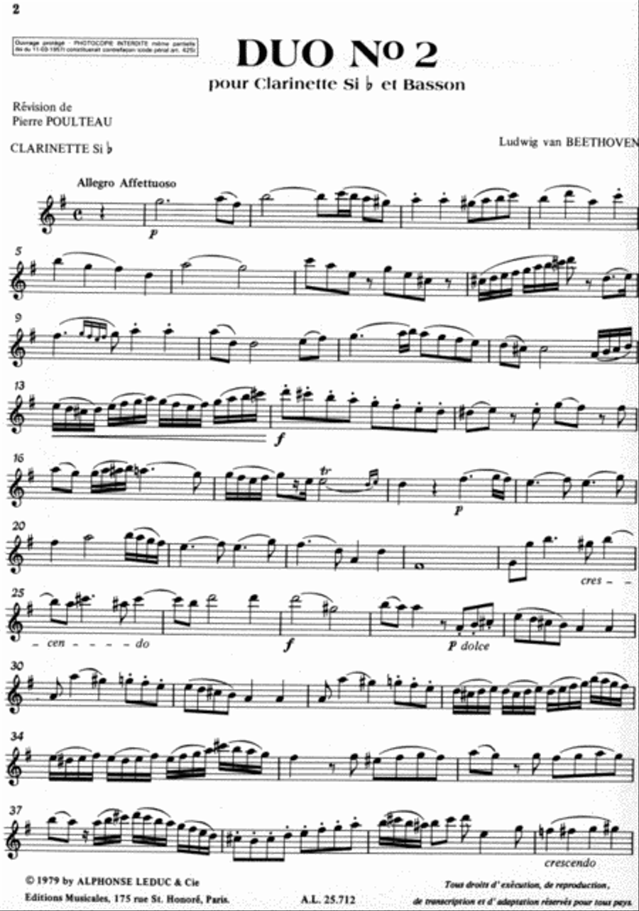 Duo No.2 (clarinet & Bassoon) Woodwind Duet scores gallery preview page 2