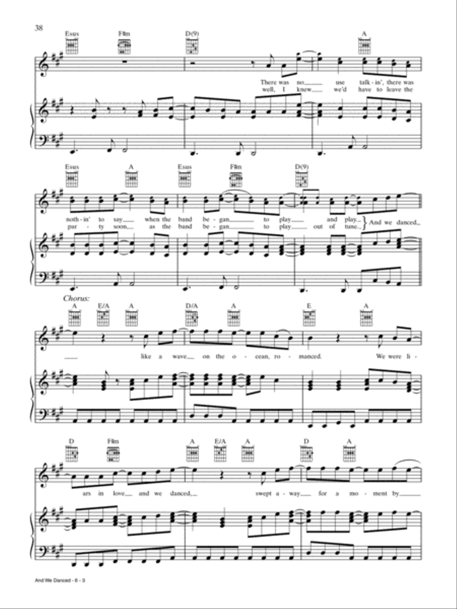 And We Danced And We Danced Piano, Vocal, Guitar scores gallery preview page 3