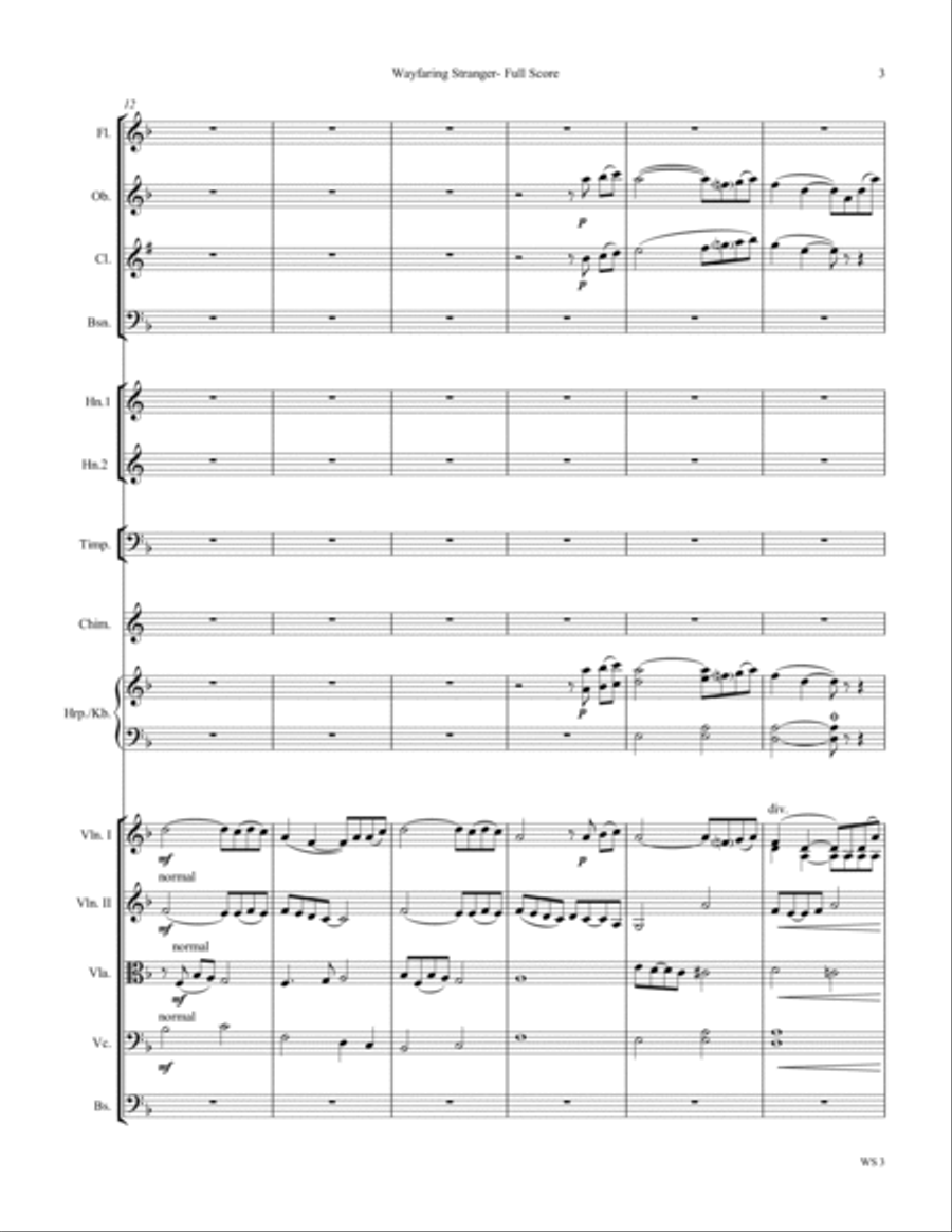 (I Am A Poor) Wayfaring Stranger- orchestra (small) Chamber Orchestra scores gallery preview page 4