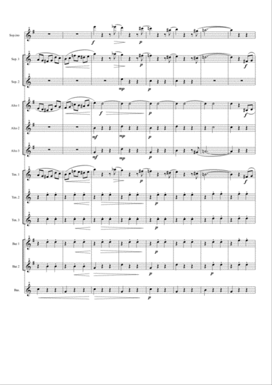 Voices Of Spring for Saxophone Ensemble Woodwind Ensemble scores gallery preview page 2