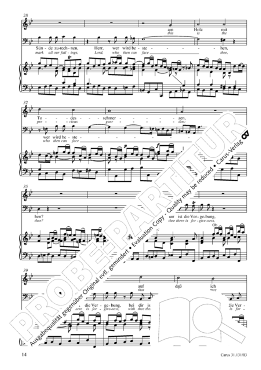 Form the deep, Lord, cried I, Lord, to Thee (Aus der Tiefe rufe ich, Herr, zu dir) 4-Part scores gallery preview page 15