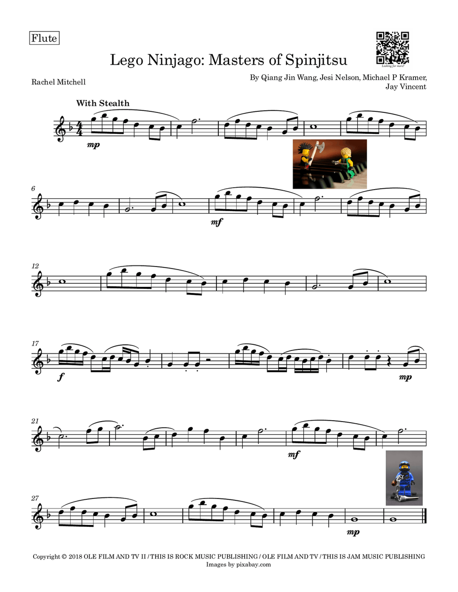 Lego Ninjago: Masters Of Spinjitsu Flute Solo scores gallery preview page 1