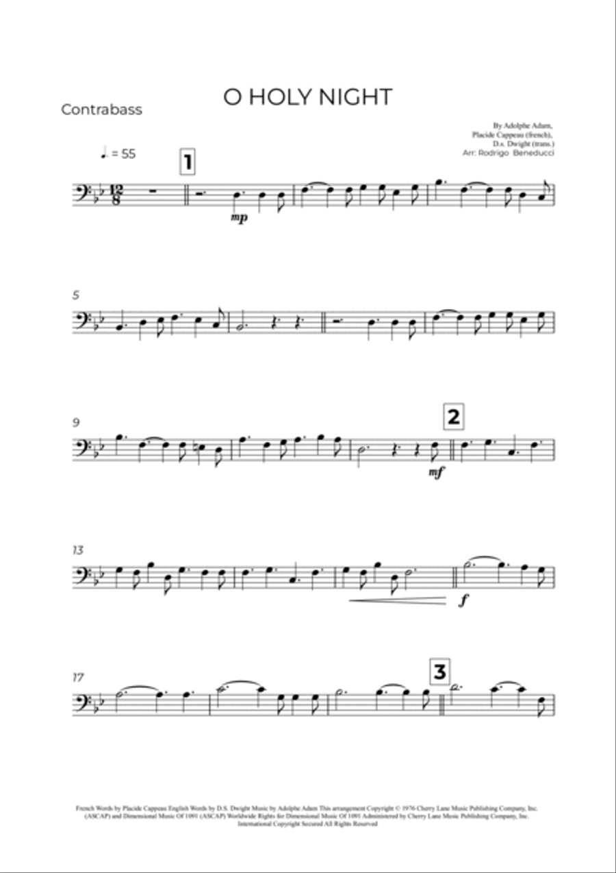 O Holy Night Double Bass scores gallery preview page 2
