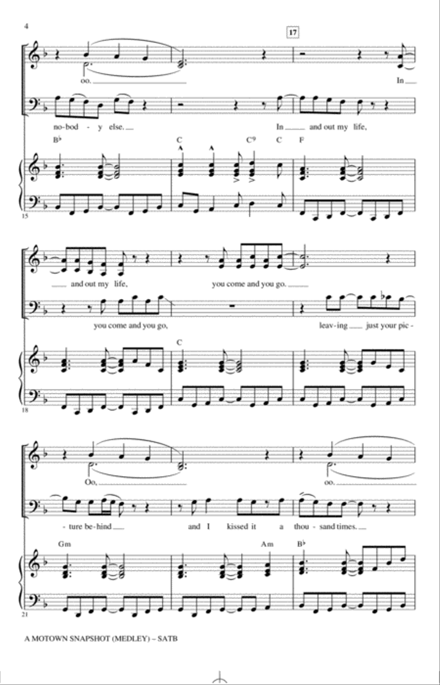 A Motown Snapshot (Medley) 4-Part scores gallery preview page 3
