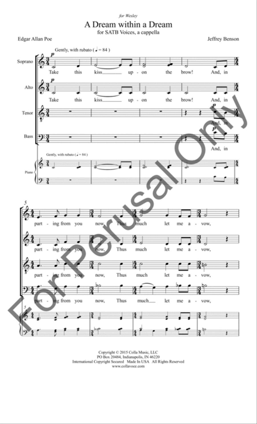 A Dream Within a Dream 4-Part scores gallery preview page 2