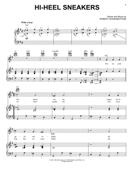 Hi-Heel Sneakers by Jerry Lee Lewis Piano, Vocal, Guitar - Digital Sheet Music
