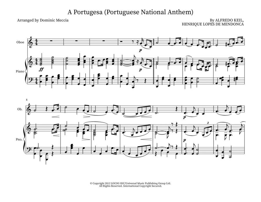 A Portugesa (Portuguese National Anthem) Woodwind Duet scores gallery preview page 1