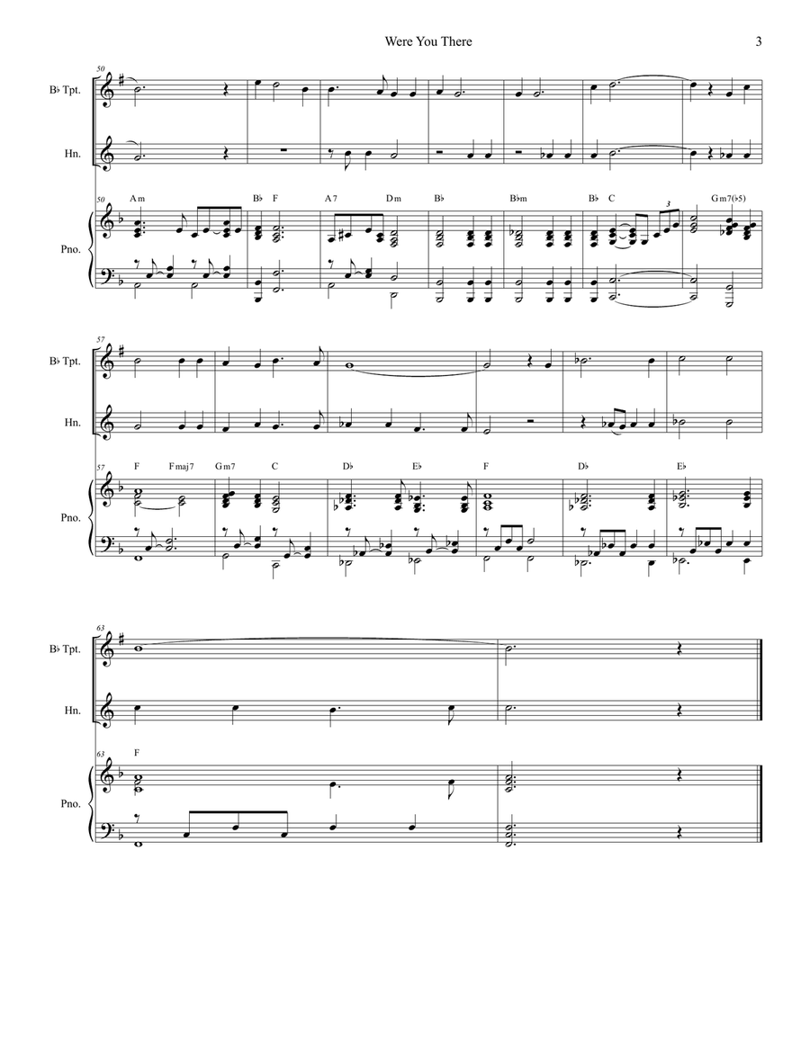 Were You There (Duet for Bb-Trumpet & French Horn) Were You There (Duet for Bb-Trumpet & French Horn) Brass Duet scores gallery preview page 3