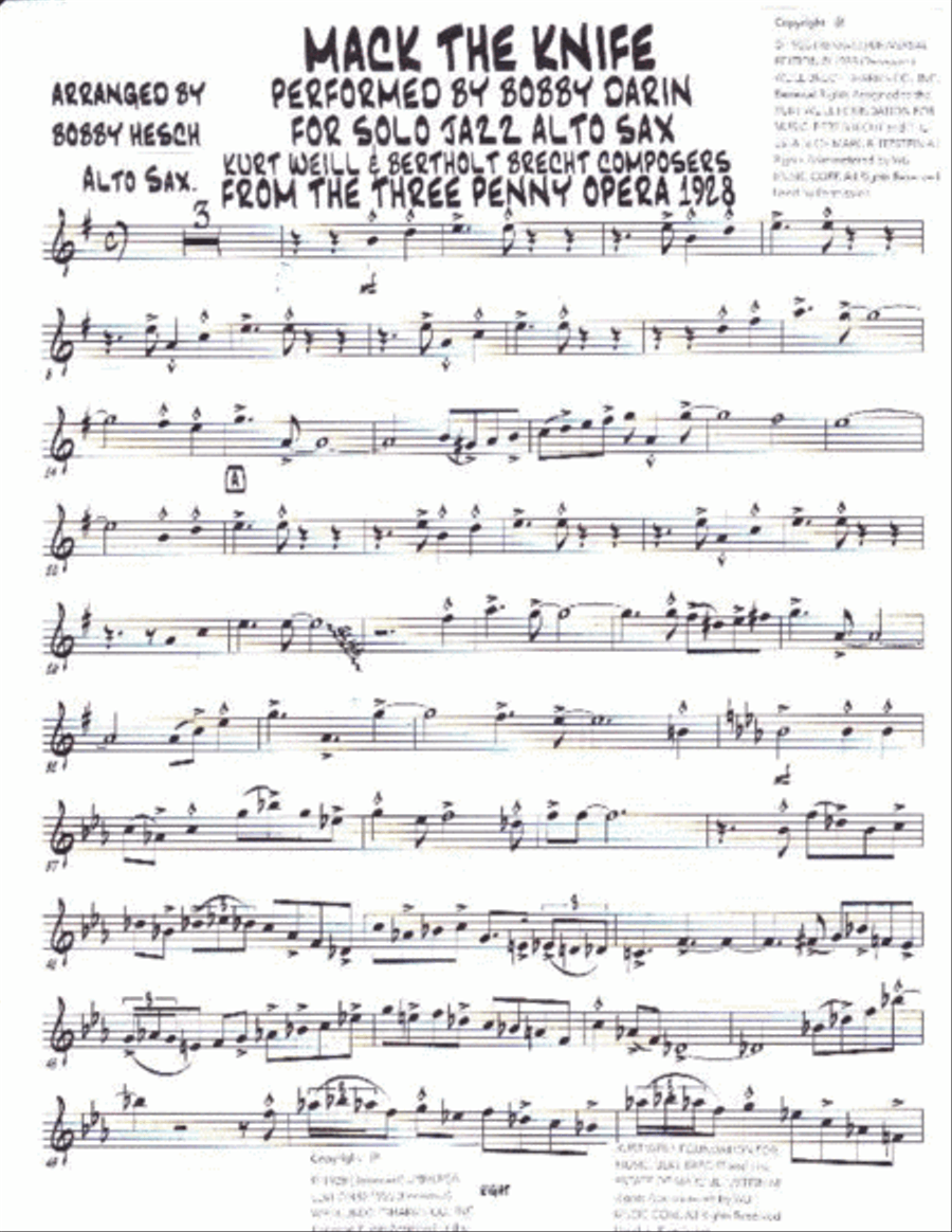 Mack The Knife Alto Saxophone scores gallery preview page 2