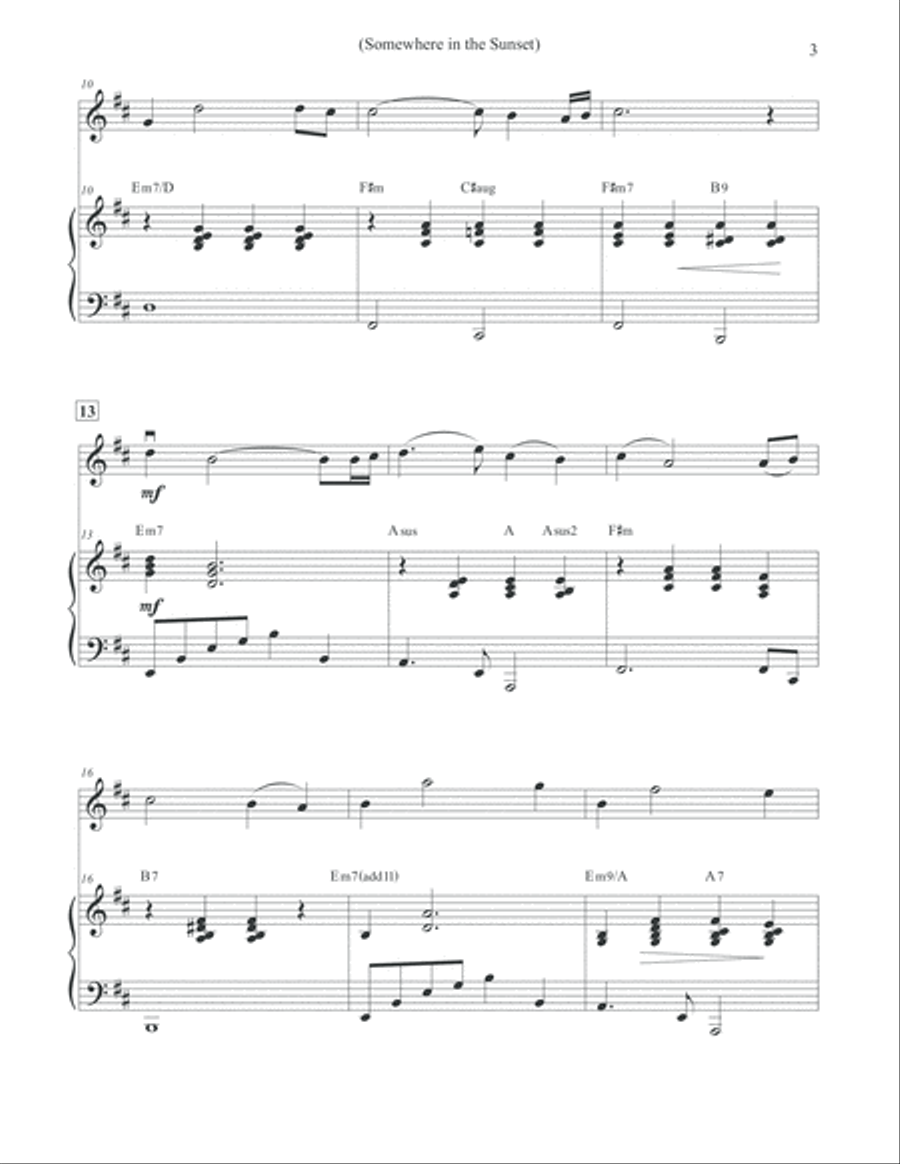 Somewhere in the Sunset - Violin & Piano Violin Solo scores gallery preview page 3