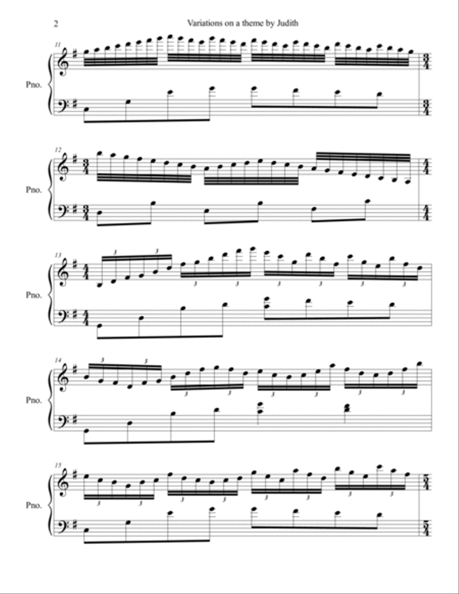 Variations on a Theme By Judith Piano Solo scores gallery preview page 2