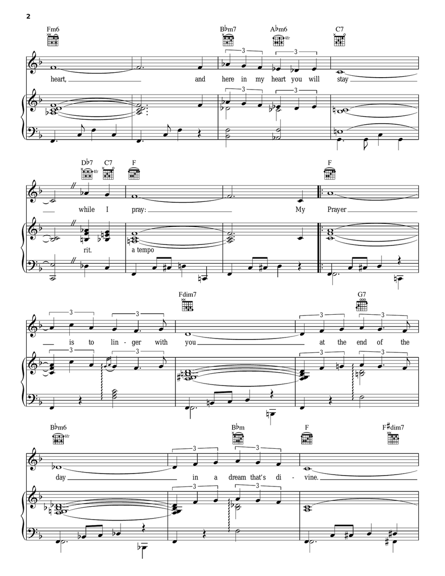 My Prayer My Prayer Piano, Vocal, Guitar scores gallery preview page 2