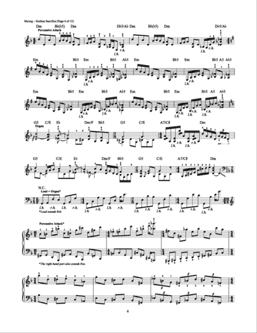 Endless Sacrifice Piano, Vocal, Guitar scores gallery preview page 6