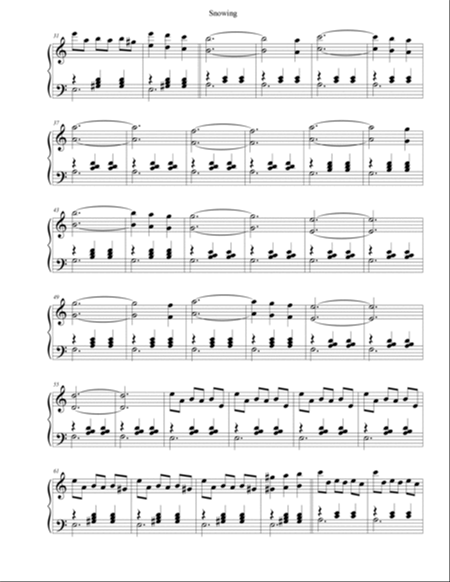 Snowing Piano Solo scores gallery preview page 2