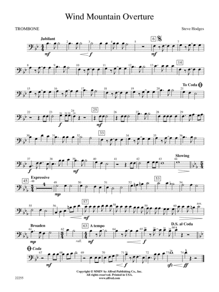 Wind Mountain Overture: 1st Trombone