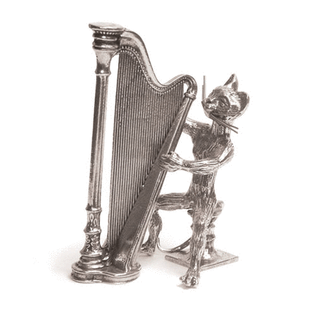 Cat Musicians - harp
