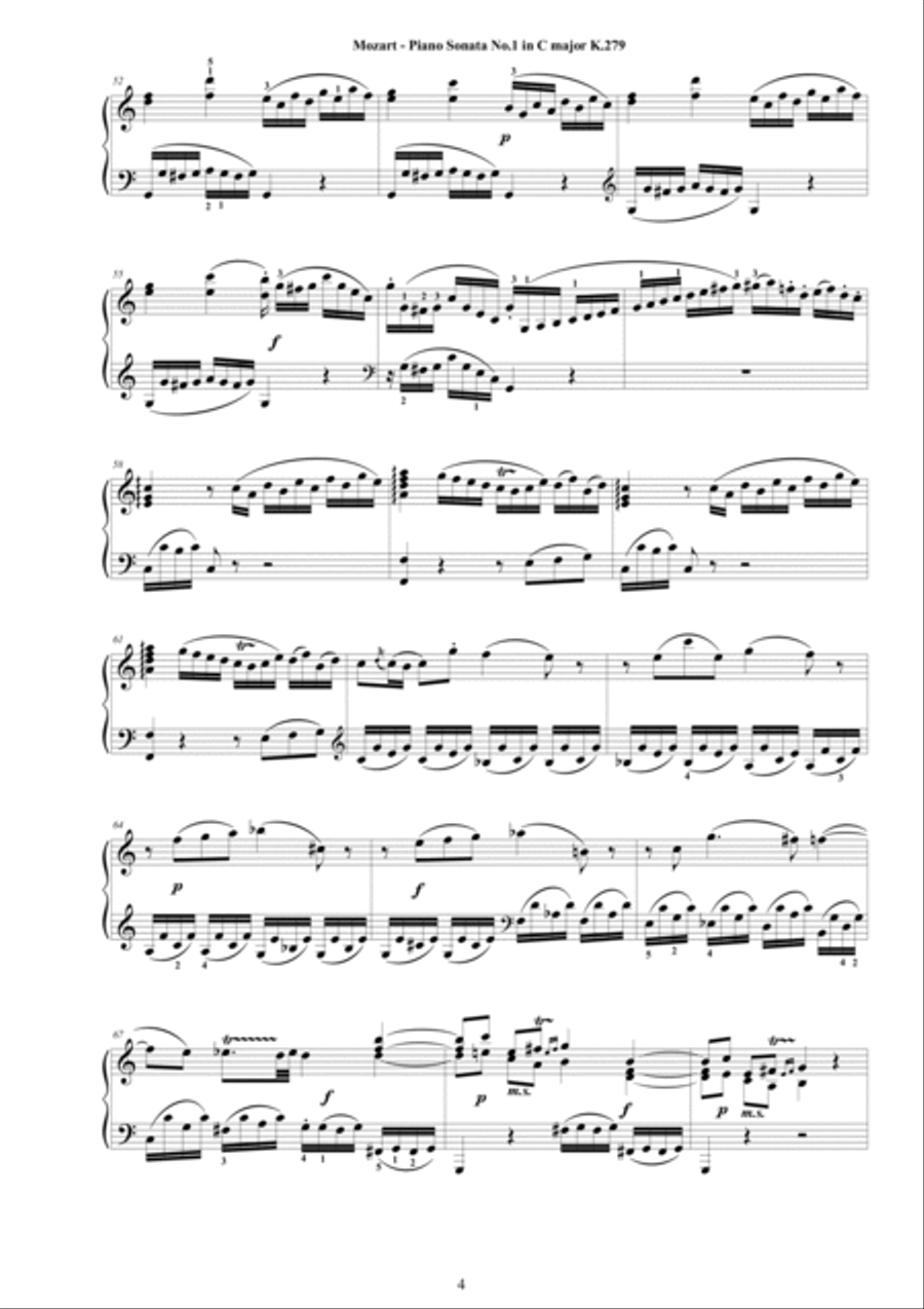 Mozart - Piano Sonata No.1 in C major K 279 - Complete score Piano Solo scores gallery preview page 4