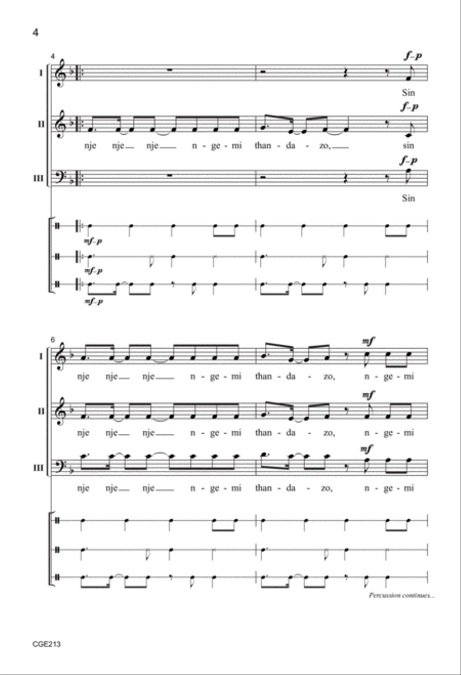 Babethandaza (Three-part Mixed) 3-Part scores gallery preview page 3