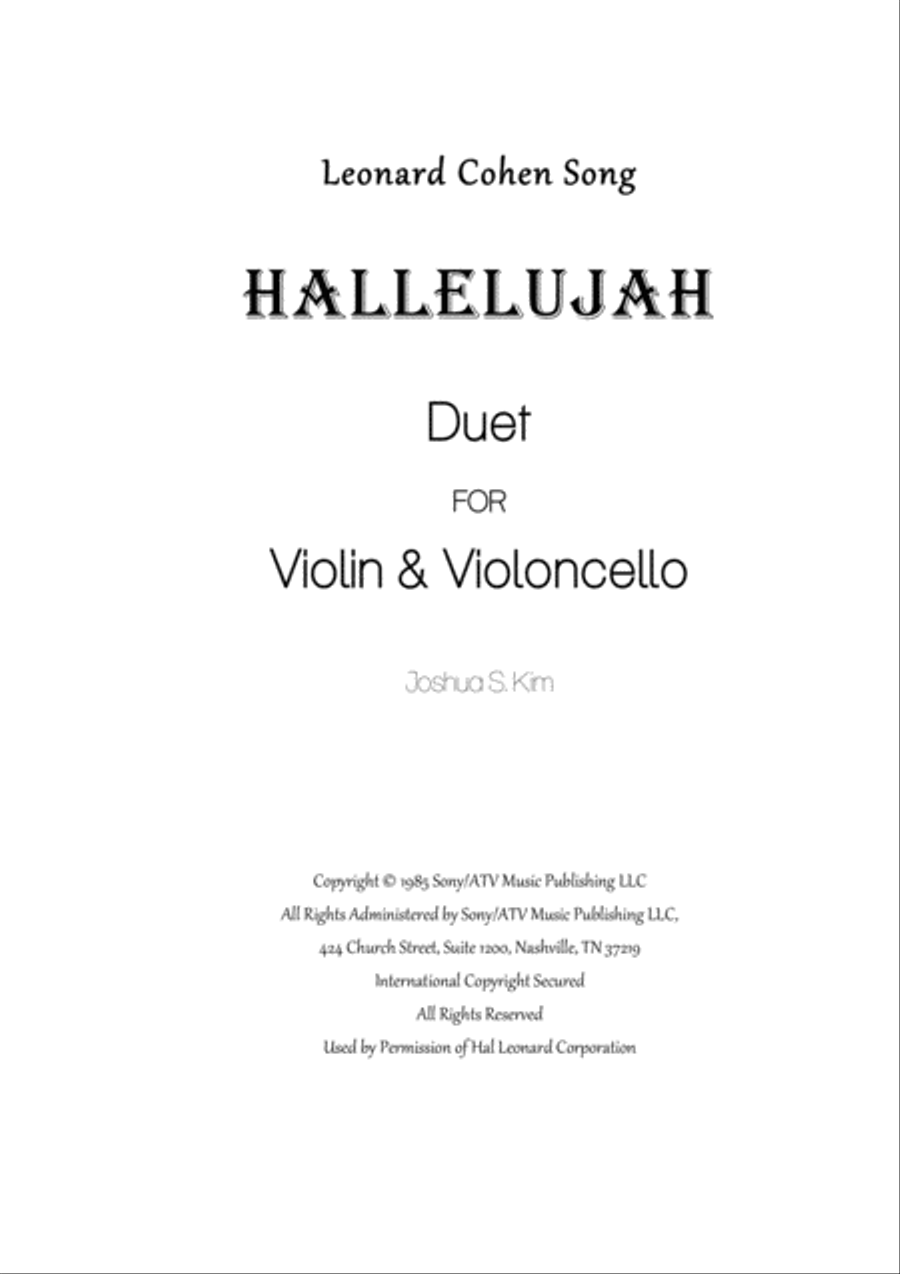 Hallelujah Small Ensemble scores gallery preview page 1