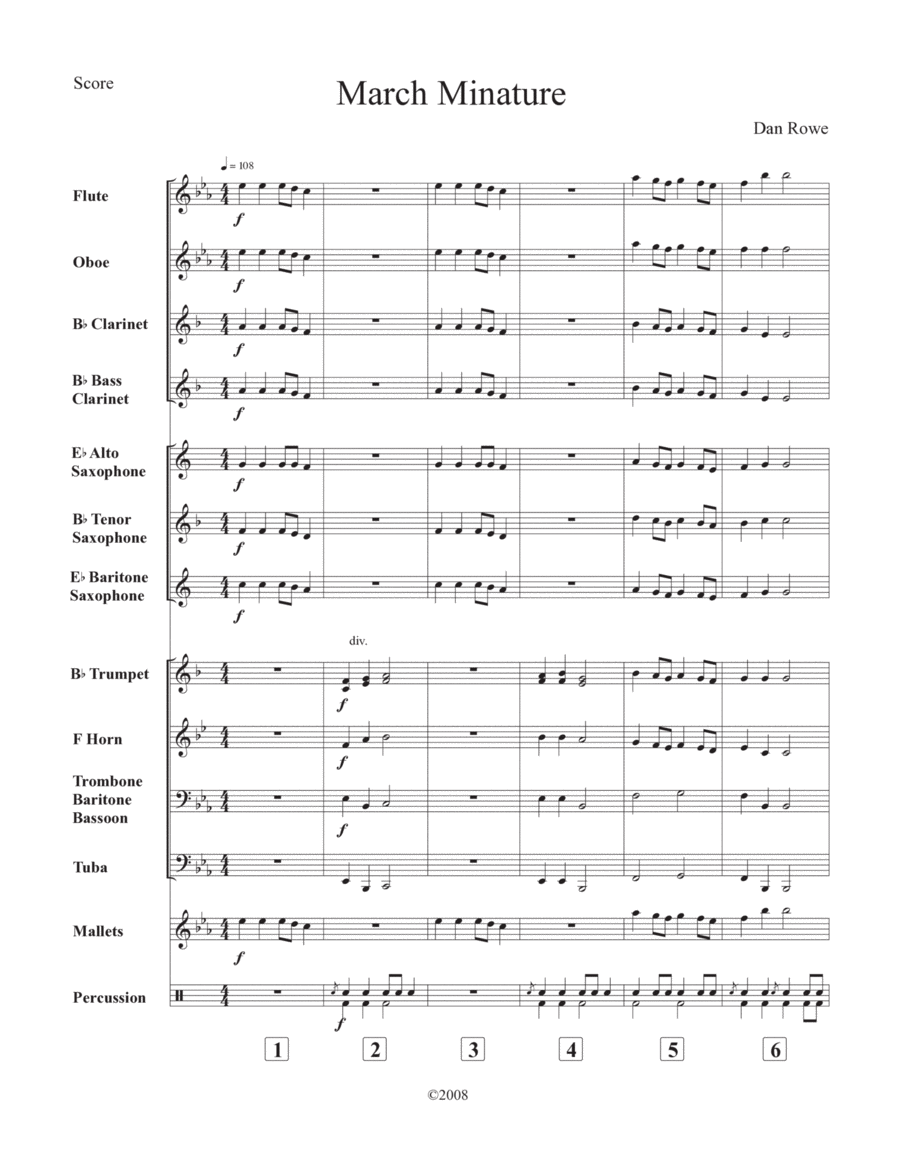 March Miniature Concert Band scores gallery preview page 1