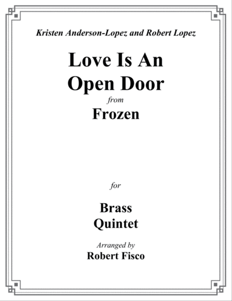 Love Is An Open Door Brass Ensemble scores gallery preview page 1
