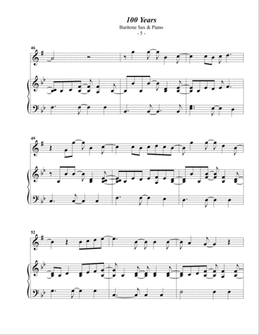 100 Years Baritone Saxophone scores gallery preview page 5