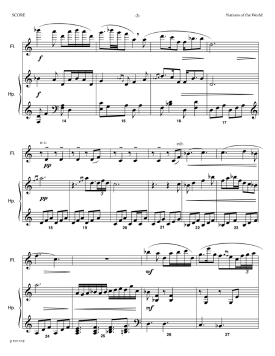 Nations of the World - SCORE ONLY Flute scores gallery preview page 3