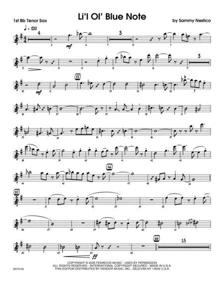 Li'l Ol' Blue Note - 1st Tenor Saxophone