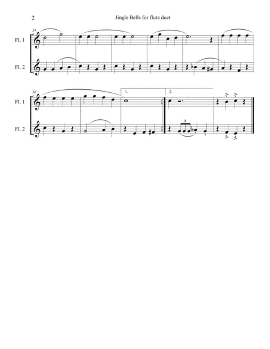 10 Christmas Duets for flute (Vol. 1) Flute Duet scores gallery preview page 4