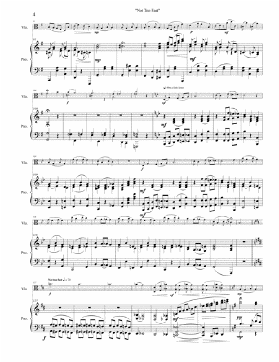 Not Too Fast - A Ragtime Medley Viola scores gallery preview page 4