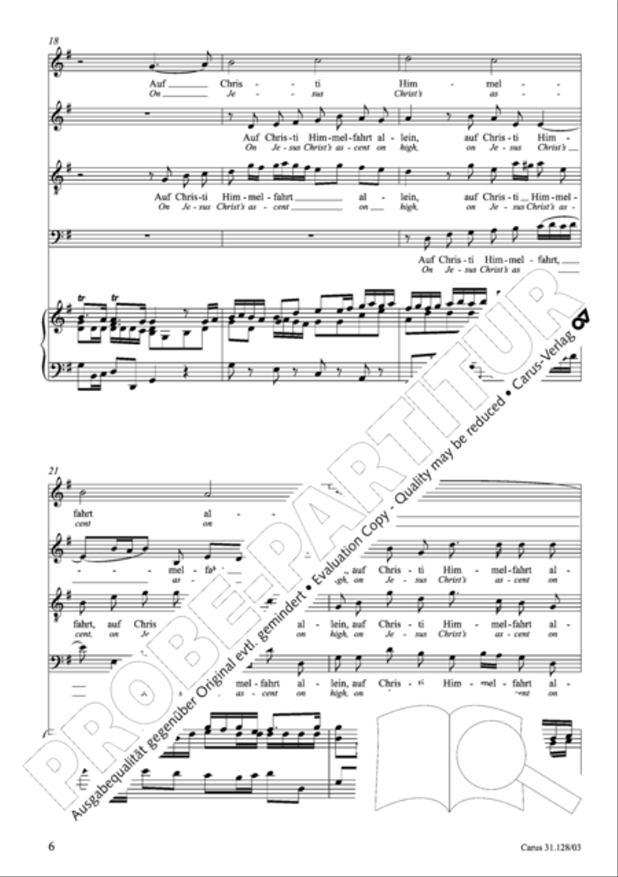 On Jesus Christ's ascent on high (Auf Christi Himmelfahrt allein) ATB scores gallery preview page 7