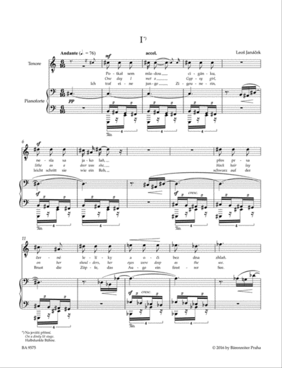 Zápisník zmizelého (The Diary of One Who Disappeared / Tagebuch eines Verschollenen) for Tenor, Alto, Three Female Voices and Piano Women's Choir scores gallery preview page 2