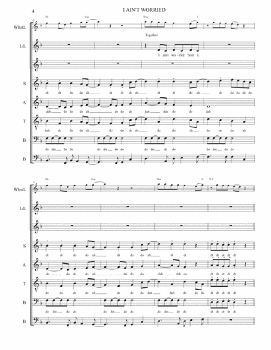 I Ain't Worried Divisi scores gallery preview page 5
