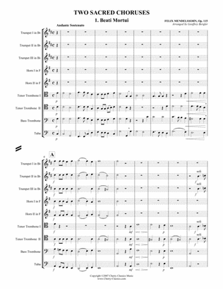 Two Sacred Choruses, Op. 115 for 9-part Brass Ensemble