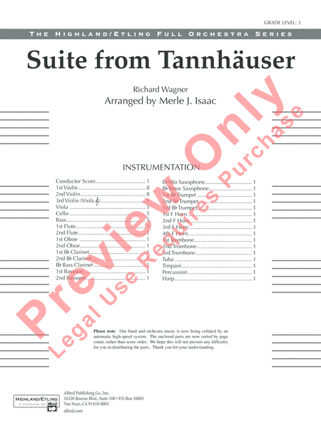 Tannhäuser, Suite from