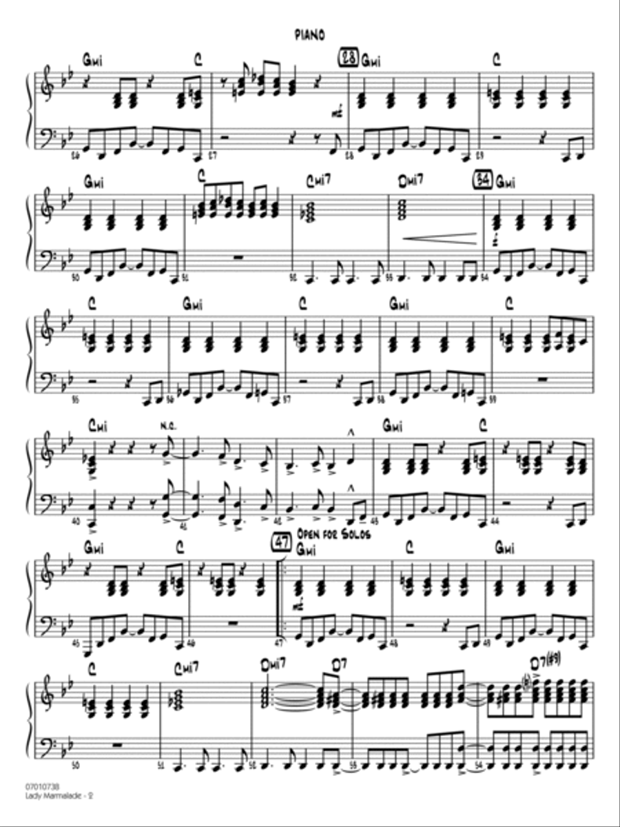 Lady Marmalade (from Moulin Rouge) (arr. Roger Holmes) - Piano Jazz Ensemble scores gallery preview page 2