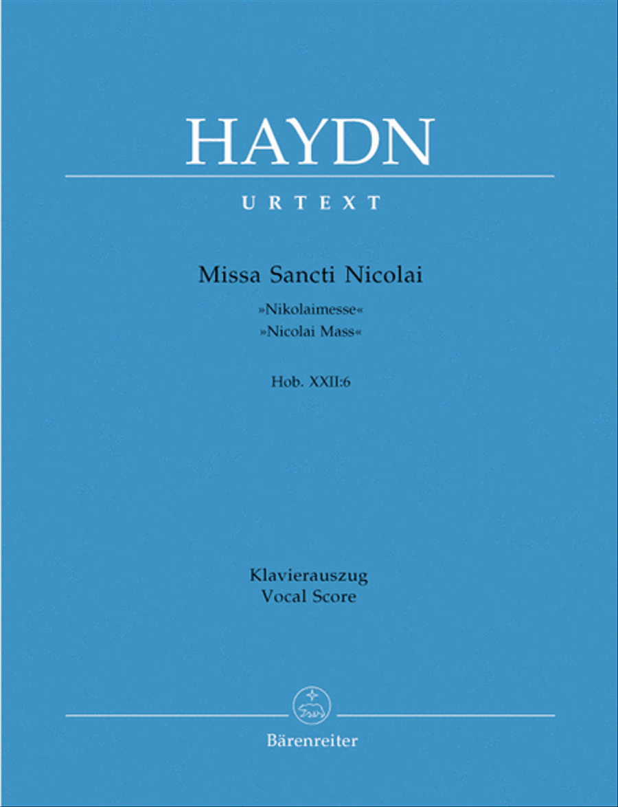 Missa Sancti Nicolai Hob. XXII:6 'Nicolai Mass' 4-Part scores gallery preview page 1