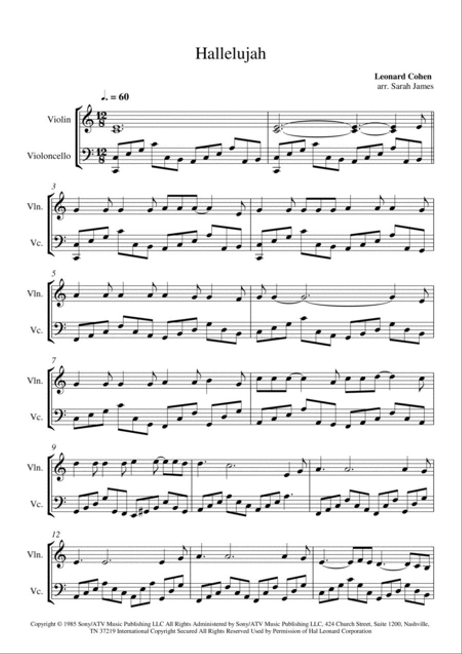 Hallelujah Score and Parts scores gallery preview page 2