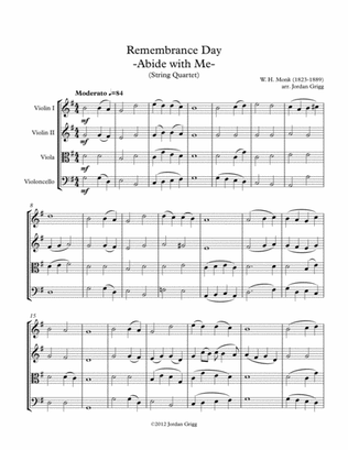 Book cover for Remembrance Day 'Abide with Me' (String Quartet)