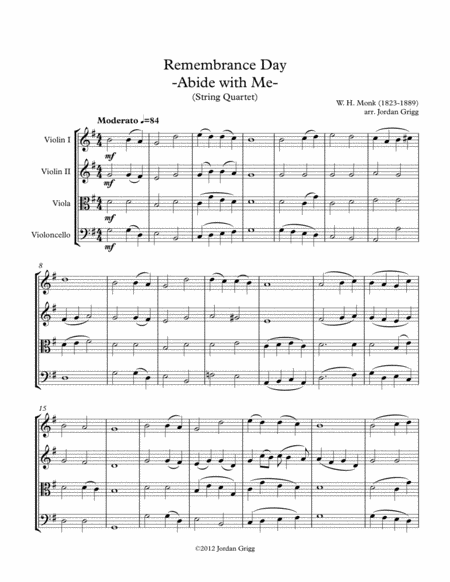 Remembrance Day 'Abide with Me' (String Quartet) image number null