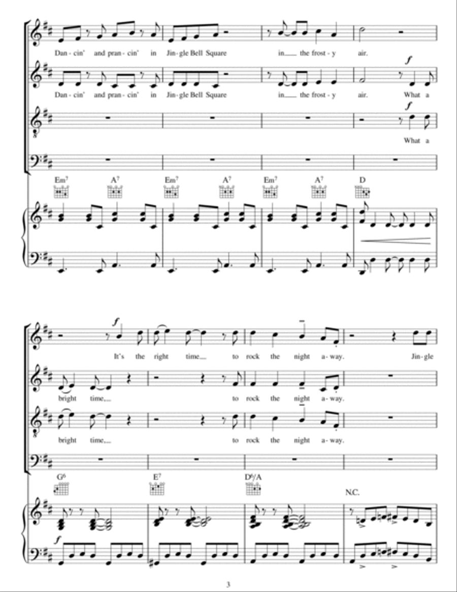 Jingle Bell Rock (arr. Peter Foggitt) 4-Part scores gallery preview page 3