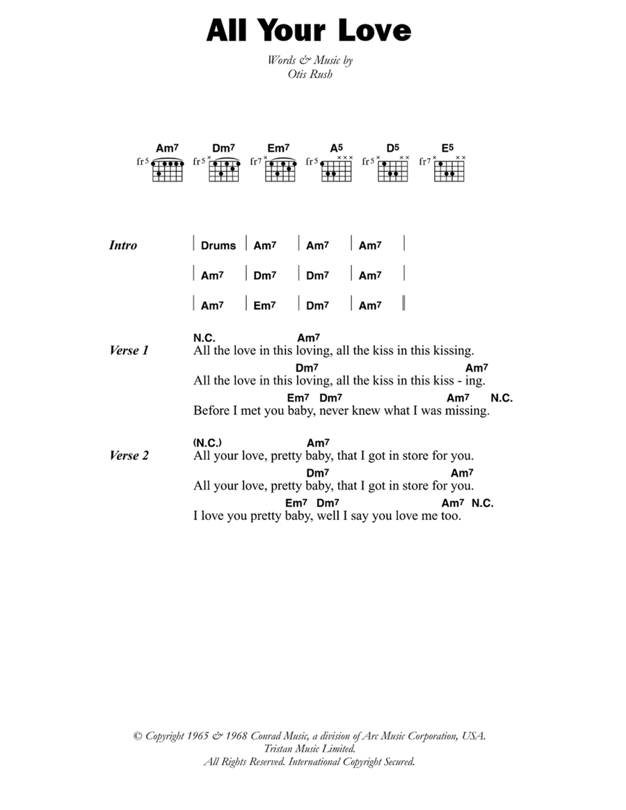 All Your Love (I Miss Loving) Electric Guitar scores gallery preview page 1