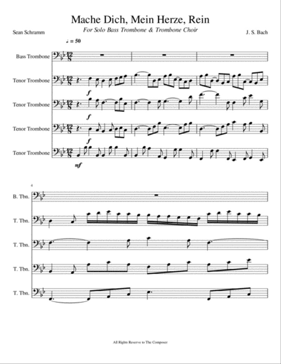 Mache Dich, Mein Herze, Rein Brass Ensemble scores gallery preview page 1