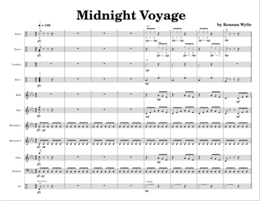 Midnight Voyage w/Tutor Tracks Percussion Ensemble scores gallery preview page 2