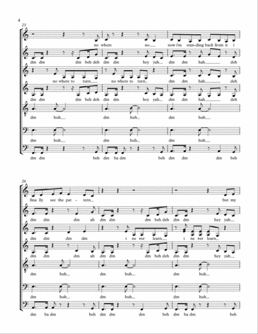 New Rules by Dua Lipa (for Mixed A Cappella Group) A Cappella scores gallery preview page 4