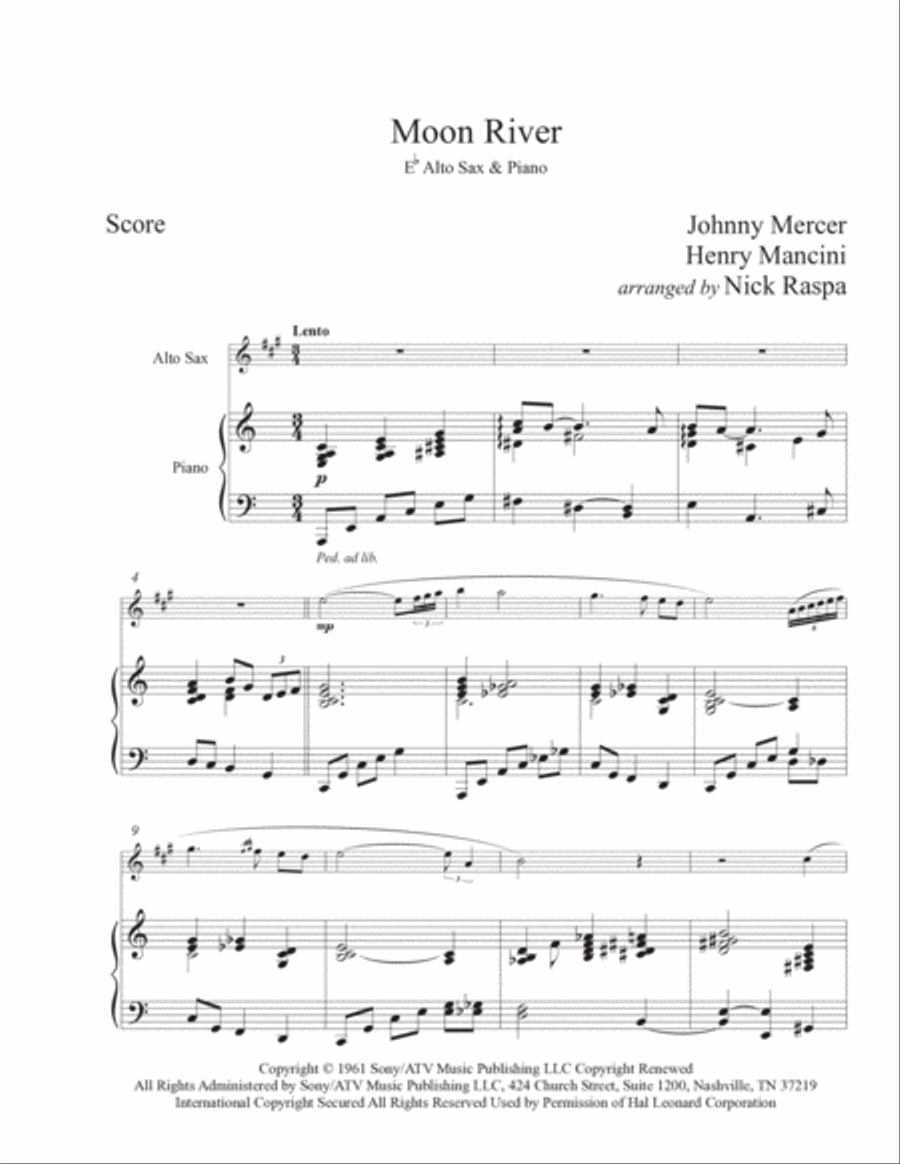 Moon River Alto Saxophone scores gallery preview page 5
