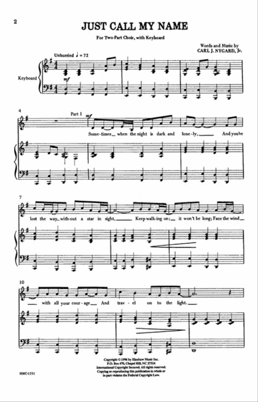 Just Call My Name 2-Part scores gallery preview page 2