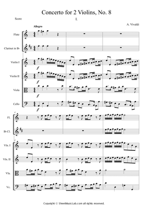 Concerto for 2 Violins in a minor, Op 3, No 8, I.Allegro molto